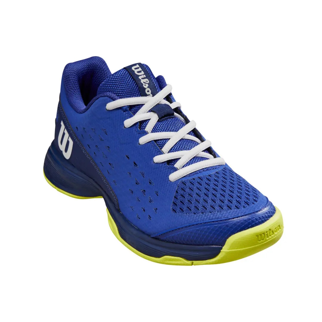 100318n-wilson-rush-pro-junior-allcourt-shoe-bluing-blu-print-safety-yellow-a Wilson Junior Rush Pro Allcourt Shoes - Image 1