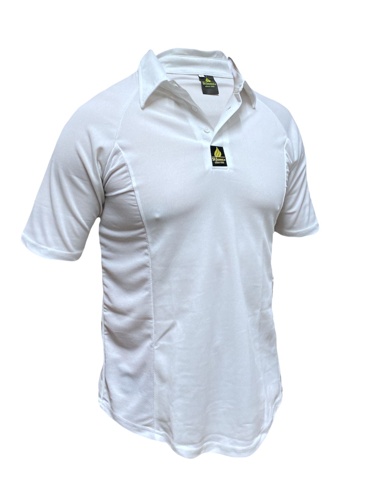 112-114-118-111-110-st-james-cricket-shirt-short-sleeve-white St James Cricket Shirt Short Sleeve - White - Image 1
