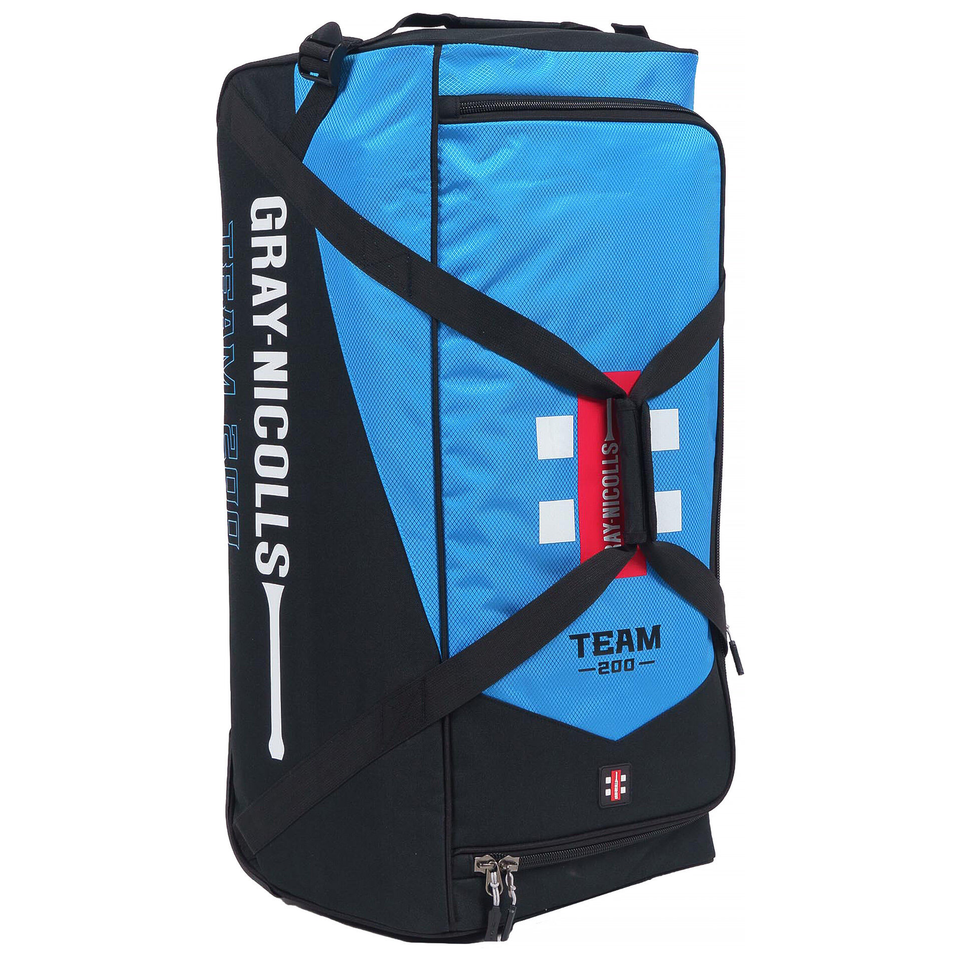5115-gray-nicolls-team-200-duffle-cricket-bag-a Gray-Nicolls Team 200 Duffle/Wheelie Bag - Black/Cyan - Image 1
