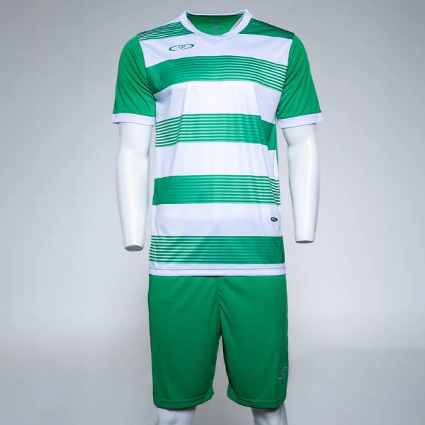 Premier Victoria Youth Striped Combo Soccer Set - Emerald/White