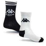 Kappa Crew Socks - 2 Pack - Black and White