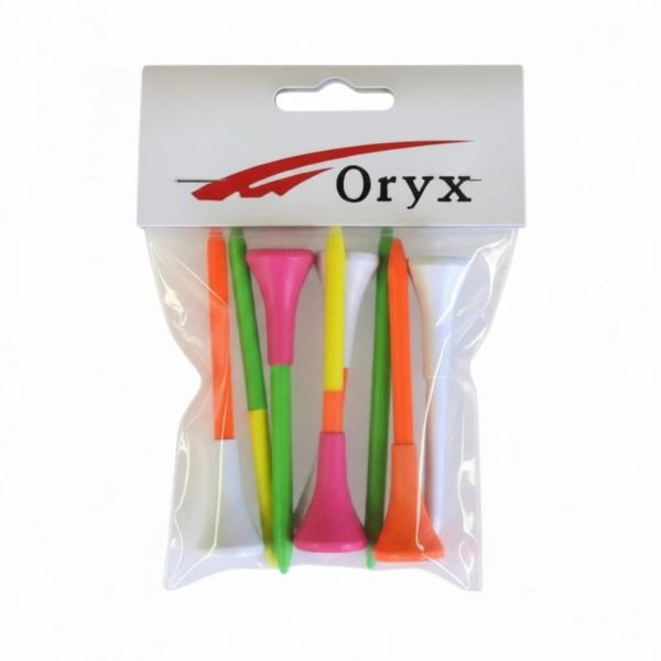 Oryx Plastic Rubber X-Treme 8.6cm Colour Golf Tees 5 Pack